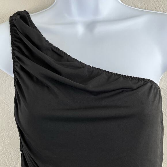Steve Madden Ayana Black Asymmetric One Shoulder Midi/Mini Dress Large NWT - Picture 8 of 16